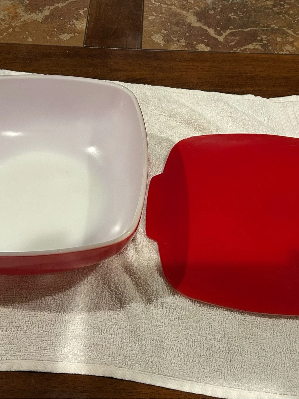Pyrex Red Covered Casserole Dish